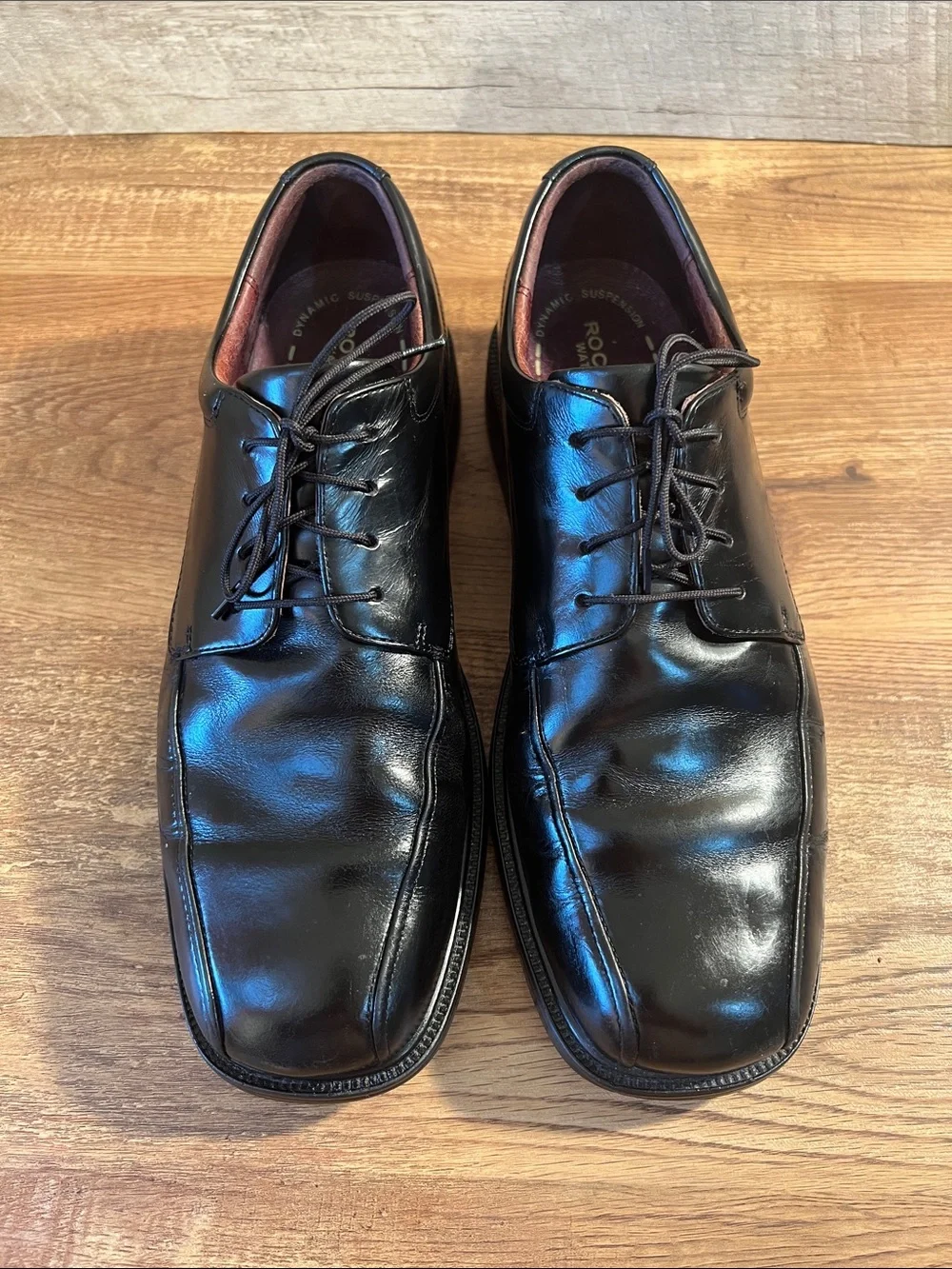 Rockport Waterproof Black Leather Lace-Up Oxford Dress Shoes Dynamic Suspension